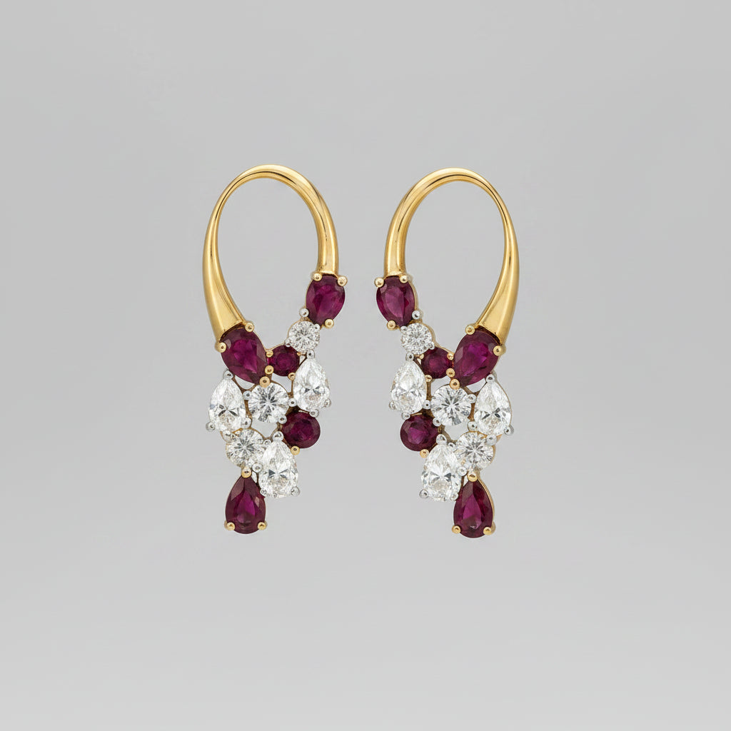 Pink Tourmaline Diamond Earring