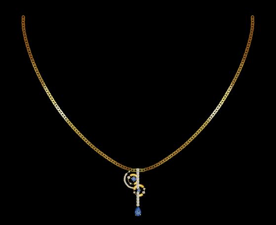 Round Blue Sapphire Pendant