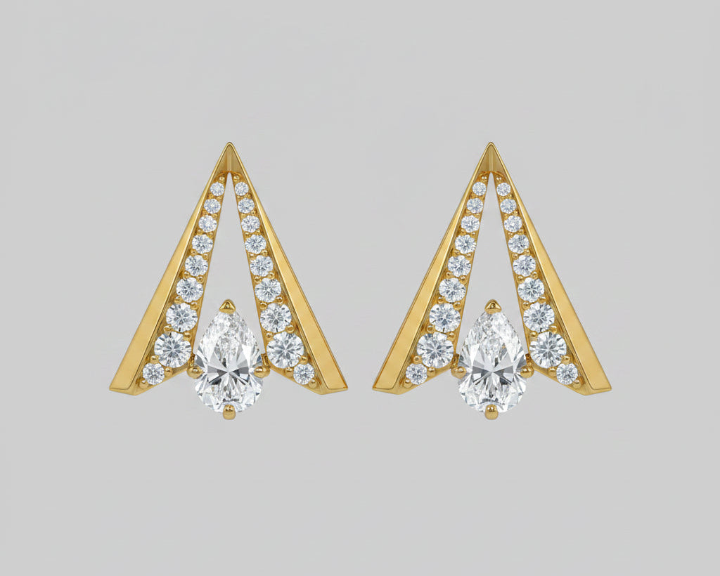 Triangular Diamond Earring