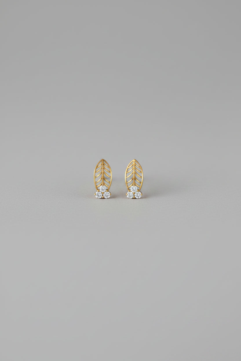 Boat Shaped Diamond Earring