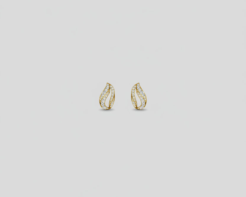 Conch Shaped Diamond Earring