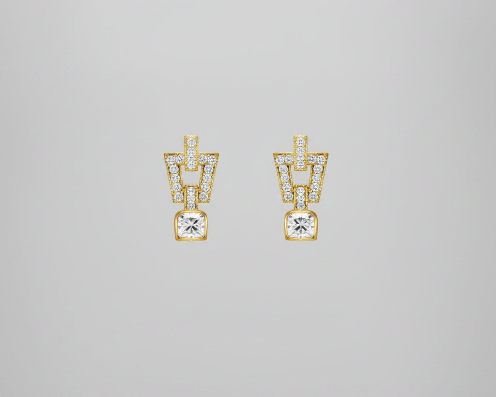 U Shaped Diamond Earring