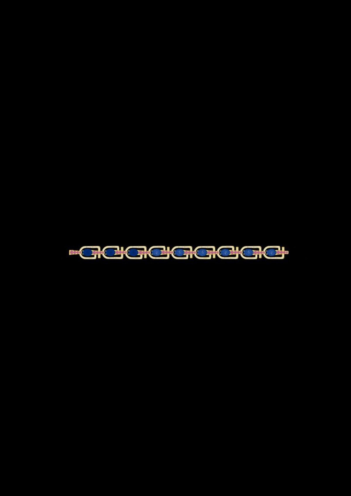 Blue & Pink Tourmaline Diamond Bracelet